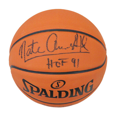 Nate 'Tiny' Archibald // Signed Basketball // "HOF'91" Inscription