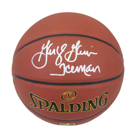 George Gervin // Signed Spalding Basketball // "Iceman" Inscription
