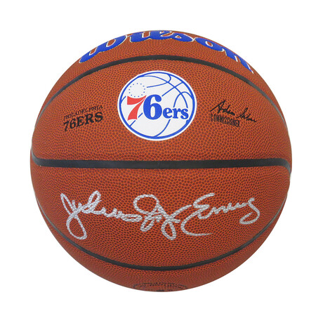 Julius 'Dr. J' Erving // Signed Wilson Philadelphia 76ers Team Alliance Basketball
