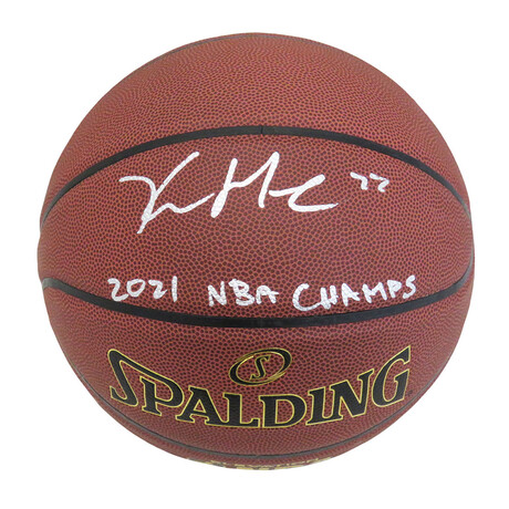 Khris Middleton // Signed Spalding Basketball // "2021 NBA Champs" Inscription