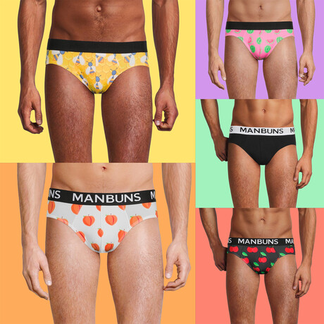 Men's Novelty Briefs // 5-Pack // Multicolor (Small)