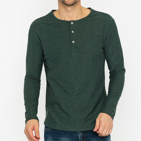 Callahan Henley Long Sleeve T-Shirt // Green (S)