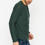Callahan Henley Long Sleeve T-Shirt // Green (L)