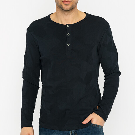 James Long Sleeve Shirt // Navy (S)