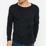 Dalton Round Neck Long Sleeve T-Shirt // Navy (XL)