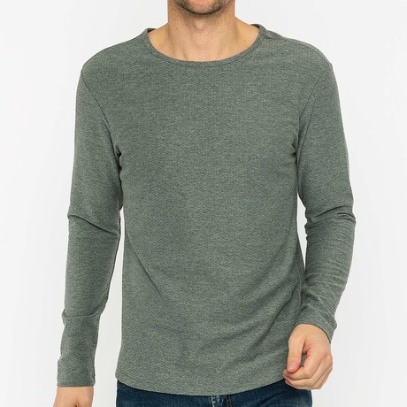 Kingston Round Neck Long Sleeve T-Shirt // Gray (S)