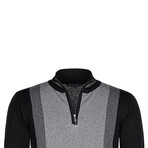 Kevin Half-Zip Pullover // Black + Gray Melange (2XL)