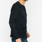 James Long Sleeve Shirt // Navy (L)