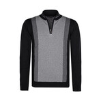 Kevin Half-Zip Pullover // Black + Gray Melange (2XL)