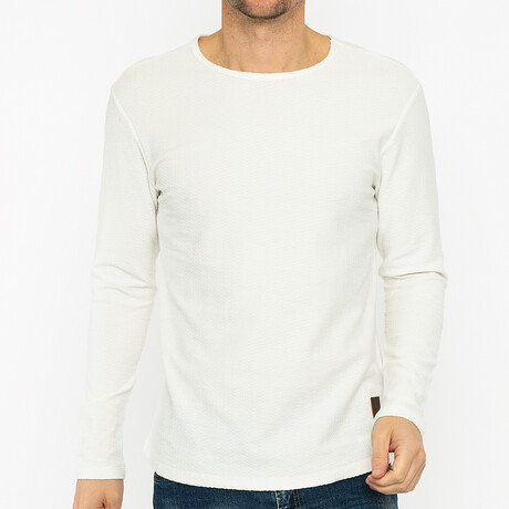 Davis Round Neck Long Sleeve T-Shirt // Ecru (S)