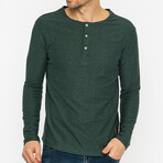 Callahan Henley Long Sleeve T-Shirt // Green (XL)