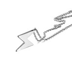 Lightning Bolt Thunder Necklace // 26" // Silver (Silver)