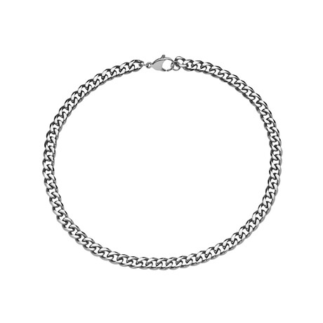 Diego Barrueco Stainless Steel Cuban Link Necklace // 17" (Silver)