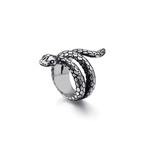 Stainless Steel Snake Band Ring // Silver (12)