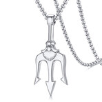 Fork Pendant Necklace // 26" (Silver)