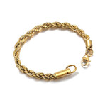 Twisted Wrist Rope Chain Bracelet // 7.5"