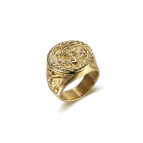 Gold Anchor Signet Ring (7)