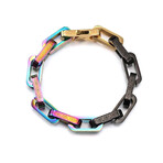 Rounded Links Chain Bracelet // 8" (Rainbow)