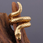 Stainless Steel Snake Band Ring // Gold (12)