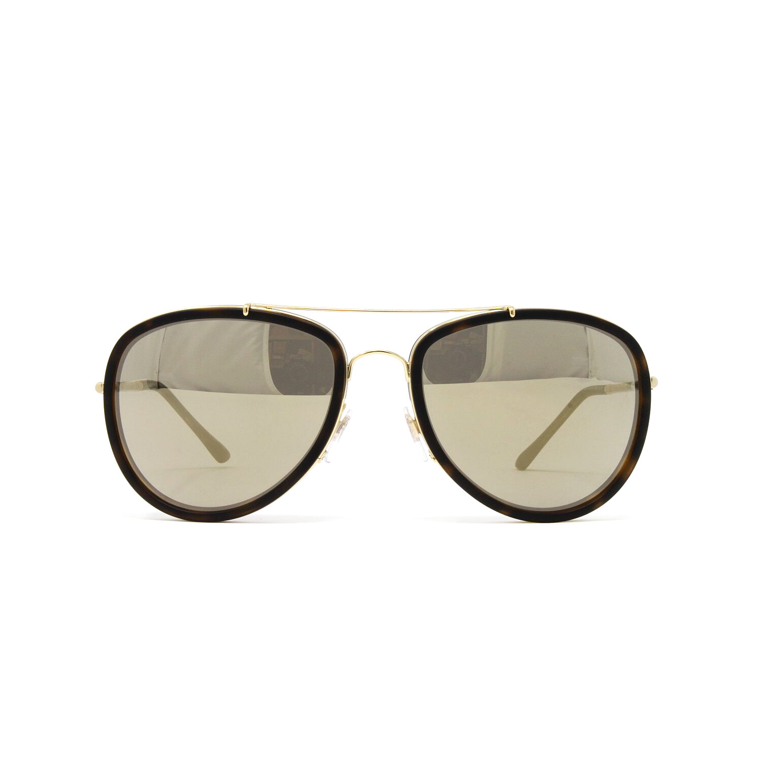 Burberry    Men's Be3090q Aviator Sunglasses    Brushed Gold + Matte 