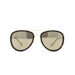 Burberry // Men's BE3090Q Aviator Sunglasses // Brushed Gold + Matte Dark Havana