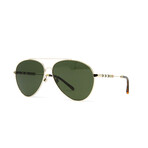 Burberry // Men's BE3092QF Aviator Sunglasses // Light Gold