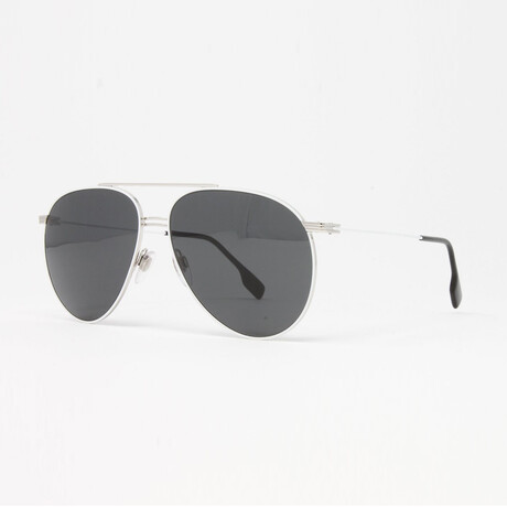 Burberry // Men's BE3108 Aviator Sunglasses // White + Silver