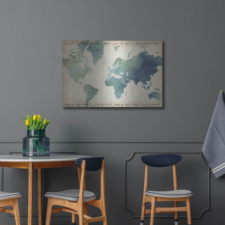 Watercolor World Map (12"H x 16"W x 0.13"D)