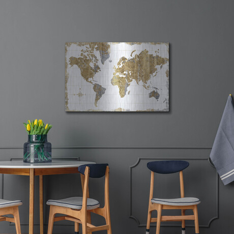 Gilded Map (12"H x 16"W x 0.13"D)