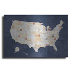 Vintage USA on Indigo (12"H x 16"W x 0.13"D)