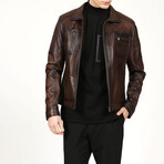 Zig 1047 Leather Jacket // Camel (4XL)