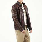 Jumbo Leather Jacket // Red (L)