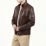 Jumbo Leather Jacket // Red (S)