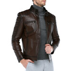 Zig Leather Jacket V4 // Camel (4XL)