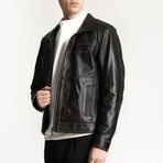 Sil 1091 Leather Jacket // Black + Tobacco (2XL)