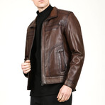 Zig 1091 Leather Jacket // Camel (S)