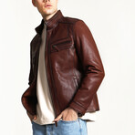 1004 Leather Jacket // Red (XL)