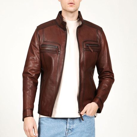 1004 Leather Jacket // Red (XS)