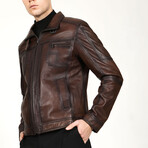 Zig 1047 Leather Jacket // Camel (4XL)