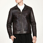 Zig 1091 Leather Jacket // Chestnut (L)