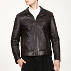 Zig 1091 Leather Jacket // Chestnut (XS)