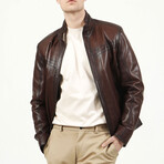 Jumbo Leather Jacket // Red (XS)