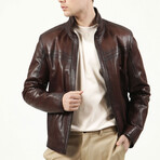 Jumbo Leather Jacket // Red (2XL)