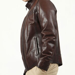 Jumbo Leather Jacket // Red (2XL)