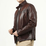 Jumbo Leather Jacket // Red (M)
