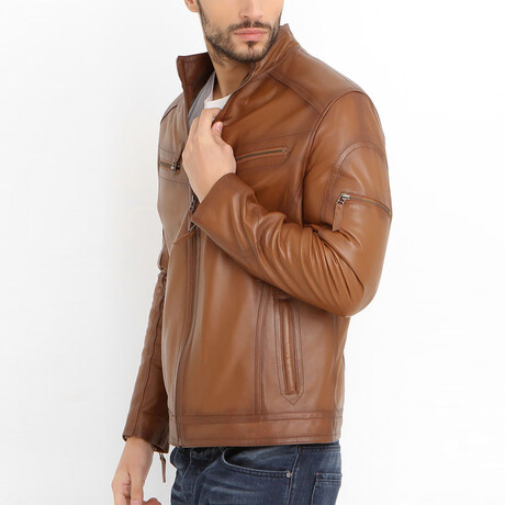 Dasilva Leather Jacket // Whiskey (XS)