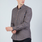 Andrew Button Up Shirt // Brown + Navy (L)