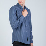 Leonardo Button Up Shirt // Navy + Gray (L)