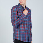Graham Button Up Shirt // Navy + Red (XL)