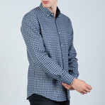 Austin Button Up Shirt // Gray + Blue (L)